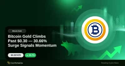 Bitcoin Gold supera los $0.30 — Aumento del 30.66% señala impulso