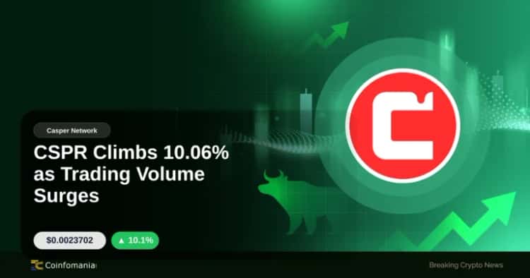 CSPR Climbs 10.06% as Trading Volume Surges