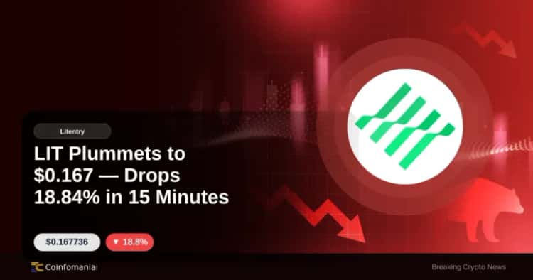 LIT Plummets to $0.167 — Drops 18.84% in 15 Minutes
