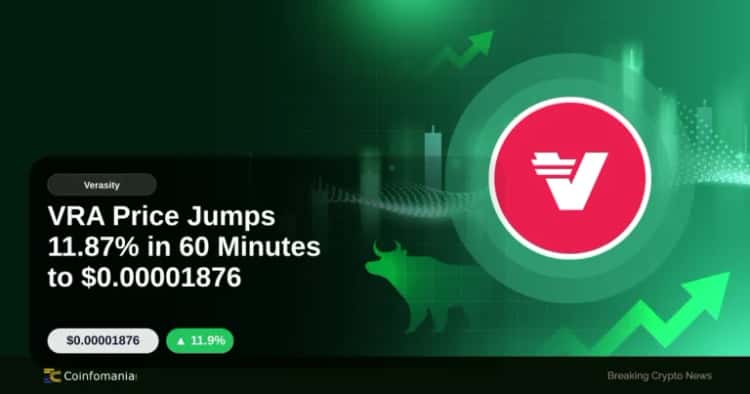 VRA Price Jumps 11.87% in 60 Minutes to $0.00001876