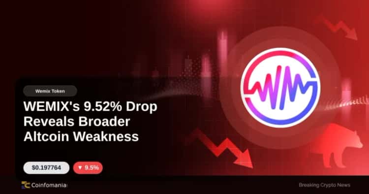 WEMIX price today scende del 9,52% e mostra debolezza altcoin