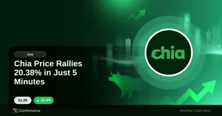 Chia Price Rallies 20.38% in Just 5 Minutes