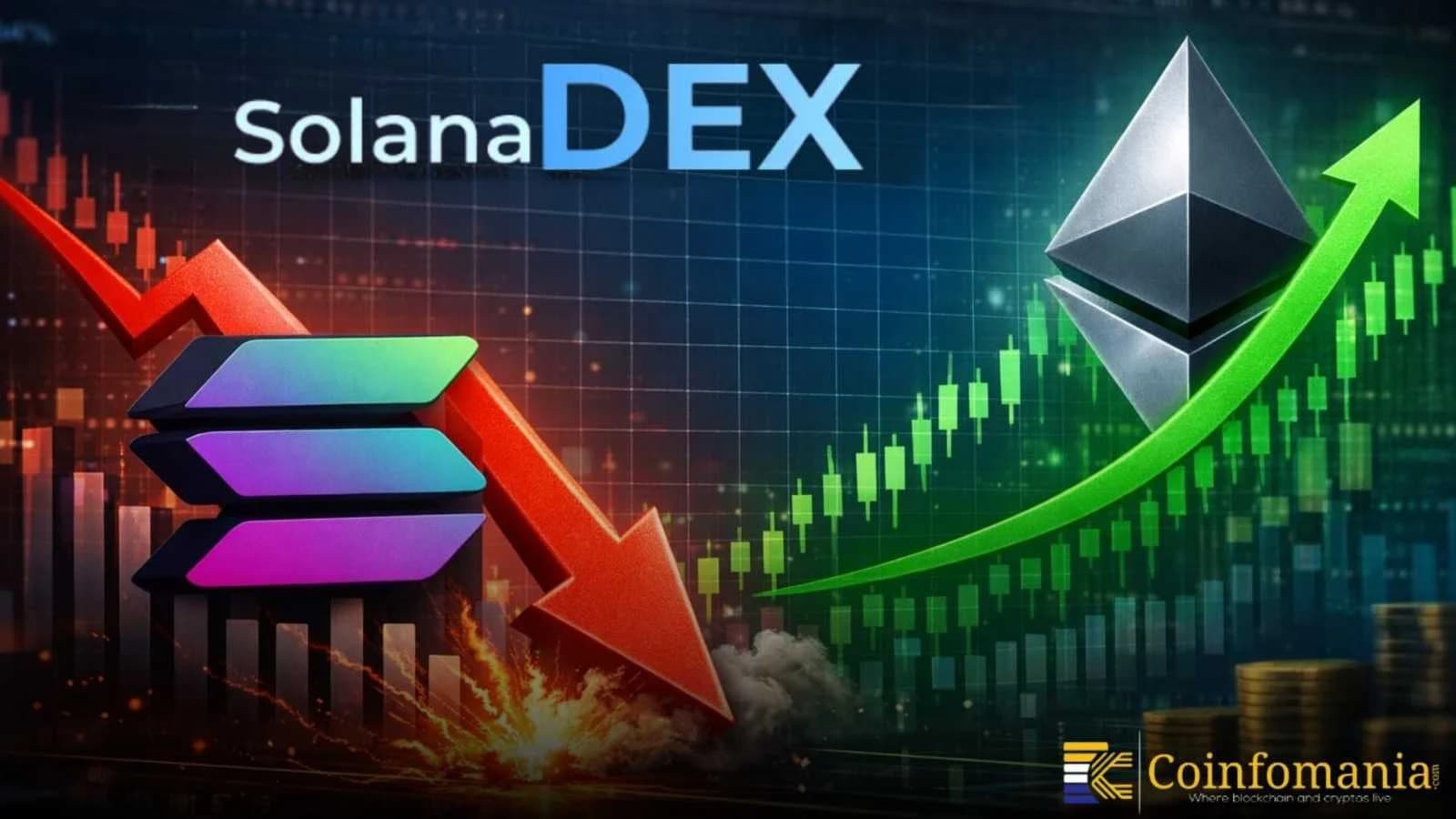 ปริมาณการซื้อขาย DEX ของ Solana ร่วงลง ขณะที่ Ethereum กำลังเติบโต