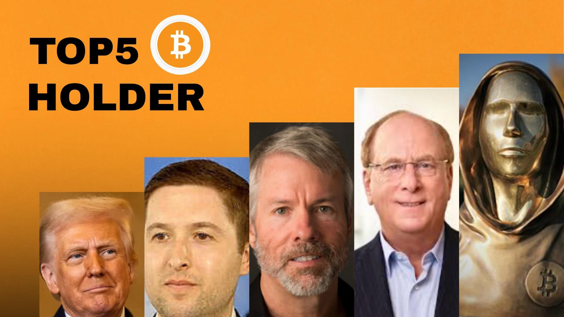 Top 5 Bitcoin Owners in the World: From 70,000 BTC to 1 Million BTC!
