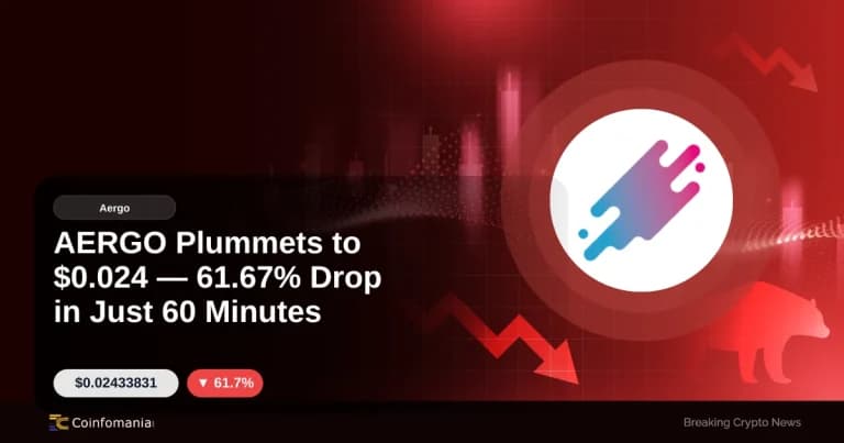 AERGO scende a $ 0,024 61,67% in 60 minuti