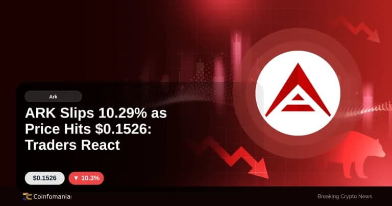 ARK Slips 10.29% as Price Hits $0.1526: Traders React