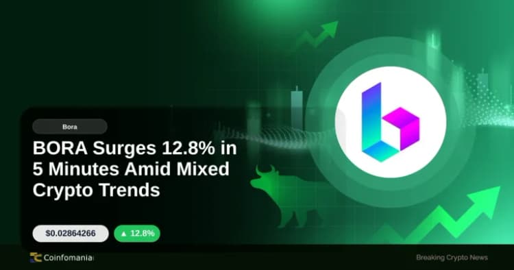 BORA Surges 12.8% in 5 Minutes Amid Mixed Crypto Trends