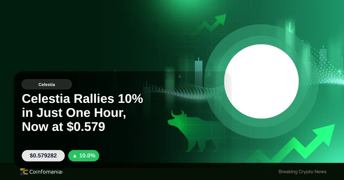 Celestia Rallies 10% in Just One Hour, Now at $0.579