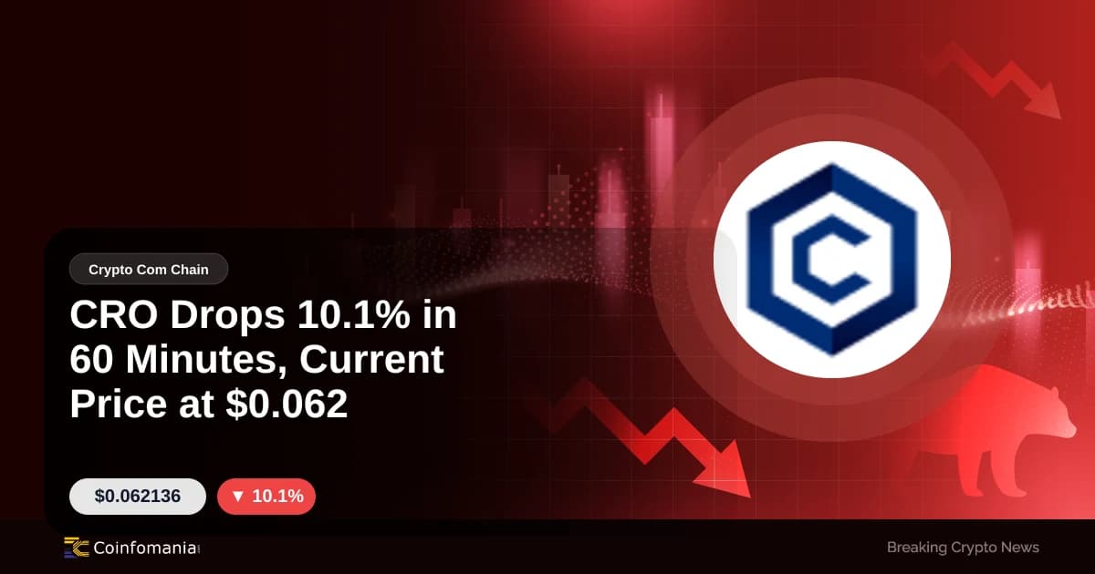 CRO Drops 10.1% in 60 Minutes, Current Price at $0.062