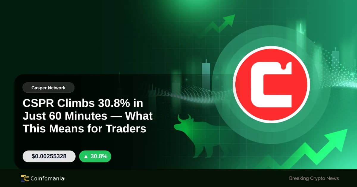 CSPR เพิ่มขึ้น 30.8% ในเวลาเพียง 60 นาที