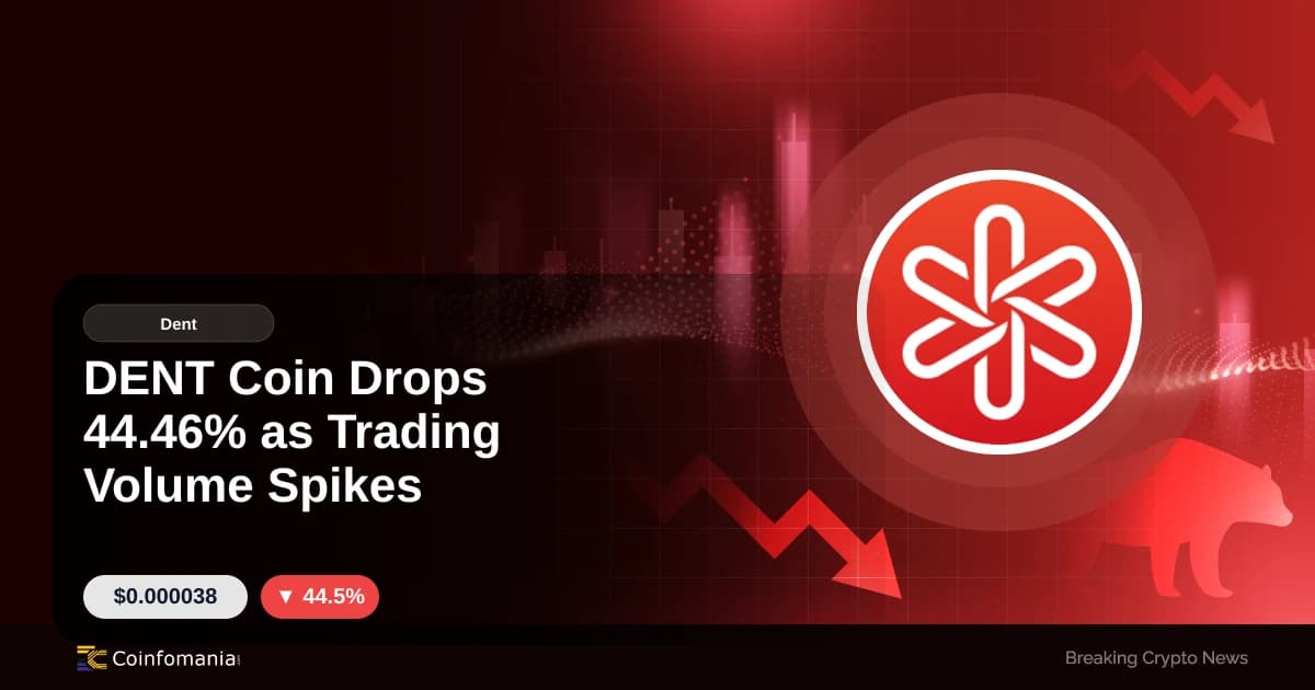 DENT Coin Drops 44.46% as Trading Volume Spikes
