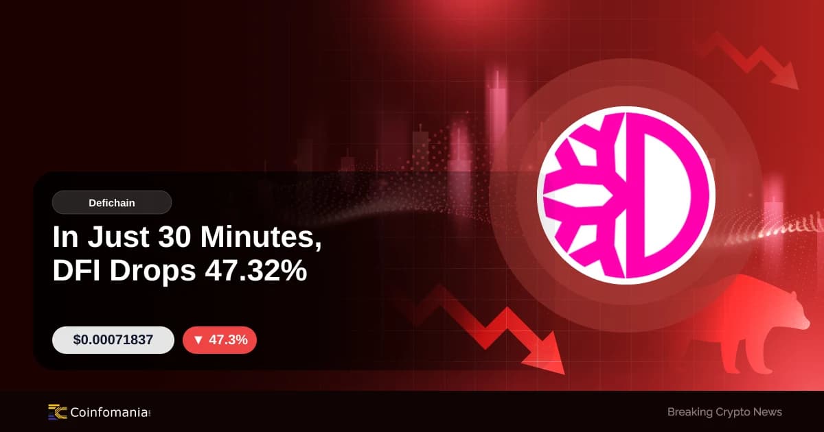 DFI despenca 47,32% em apenas 30 minutos; preço do DFI hoje em alerta