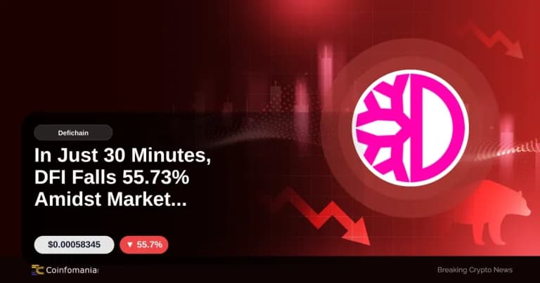 Le DFI chute de 55,73% en 30 minutes : DFI price today en crise