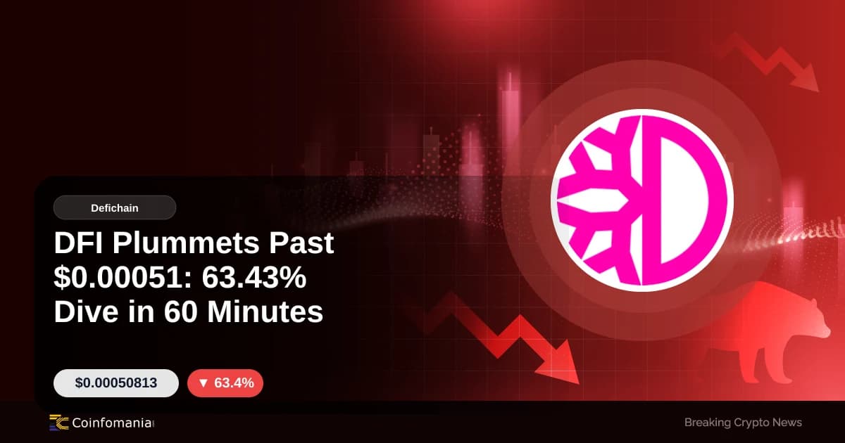 DFI Plummets Past $0.00051: 63.43% Dive in 60 Minutes