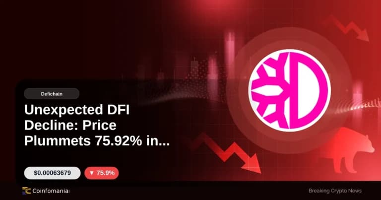 Unexpected DFI Decline: Price Plummets 75.92% in One Hour