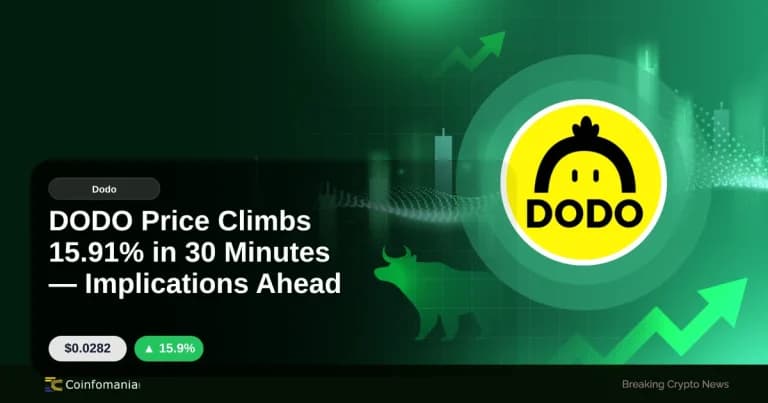 DODO Price Climbs 15.91% in 30 Minutes — Implications Ahead