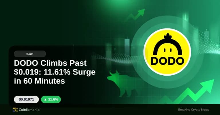 DODO Climbs Past $0.019: 11.61% Surge in 60 Minutes