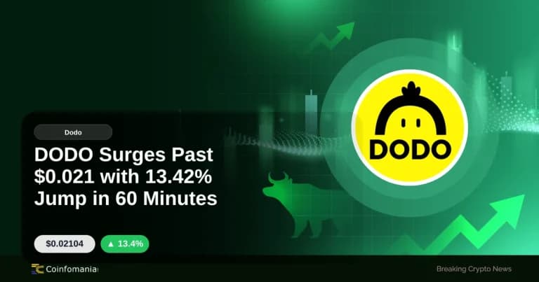 DODO Surges Past $0.021 with 13.42% Jump in 60 Minutes