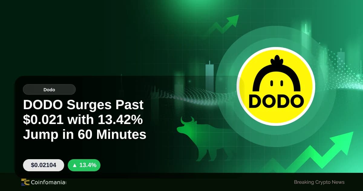 DODO Surges Past $0.021 with 13.42% Jump in 60 Minutes