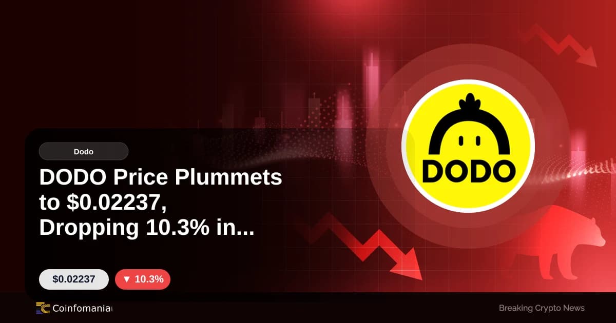 DODO Price Plummets to $0.02237, Dropping 10.3% in One Hour
