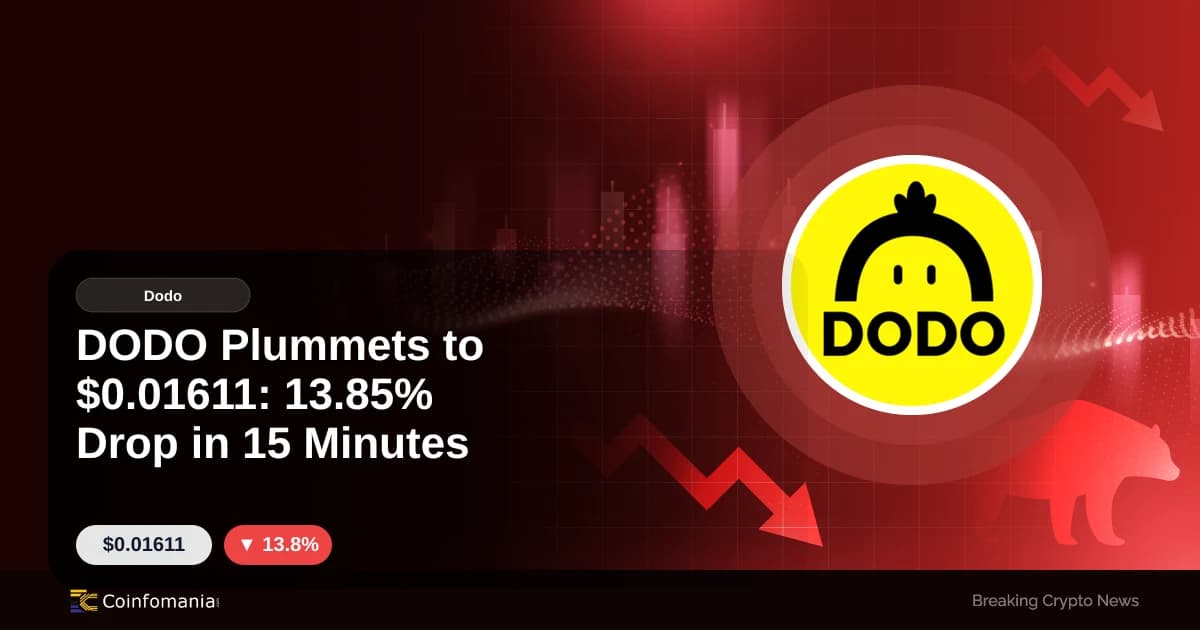 DODO Plummets to $0.01611: 13.85% Drop in 15 Minutes