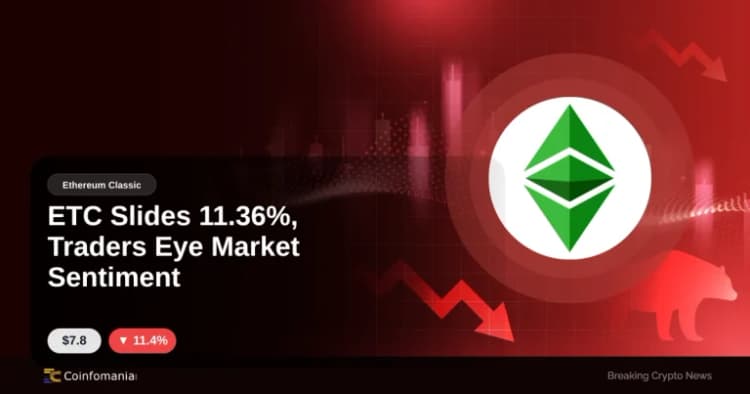 ETC Slides 11.36%, Traders Eye Market Sentiment