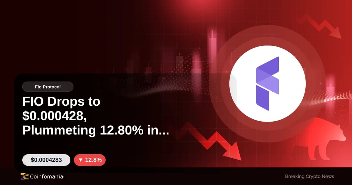 FIO Drops to $0.000428, Plummeting 12.80% in 30 Minutes
