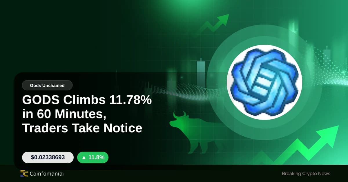 GODS Climbs 11.78% in 60 Minutes, Traders Take Notice