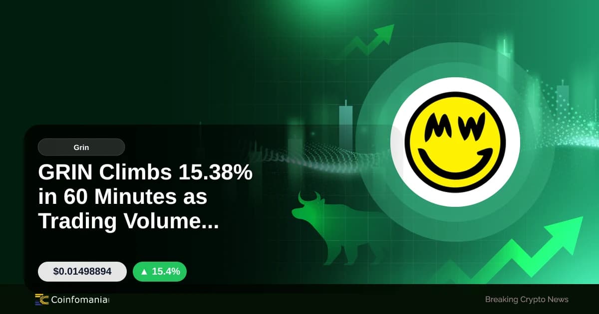GRIN Climbs 15.38% in 60 Minutes as Trading Volume Surges