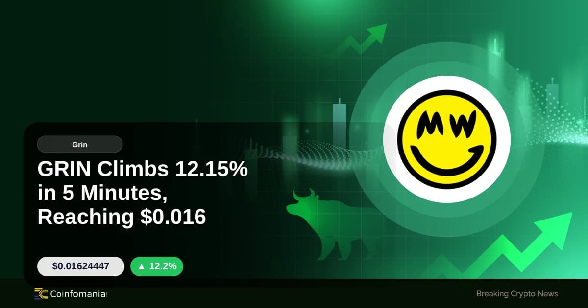 GRIN Climbs 12.15% in 5 Minutes, Reaching $0.016