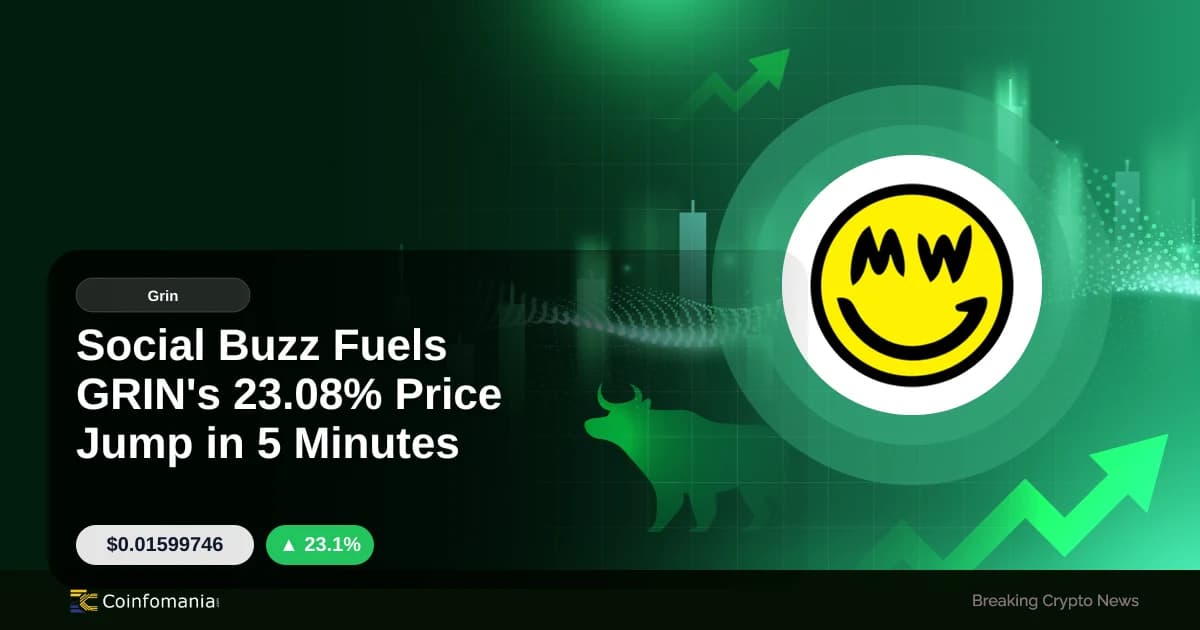 Social Buzz Fuels GRIN’s 23.08% Price Jump in 5 Minutes