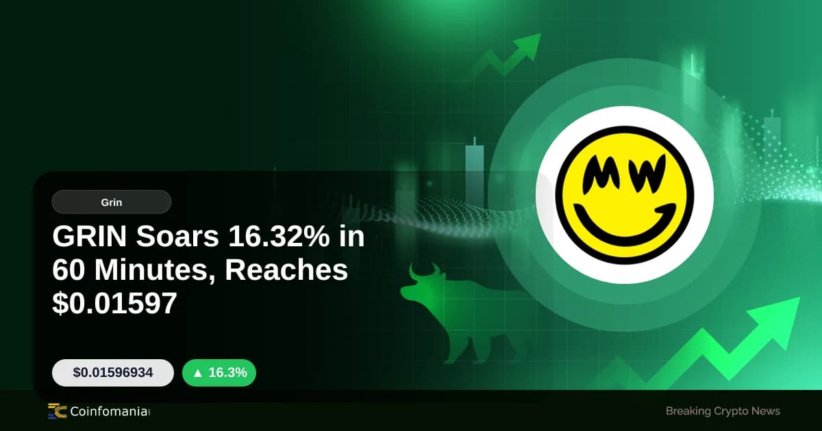 GRIN Soars 16.32% in 60 Minutes, Reaches $0.01597