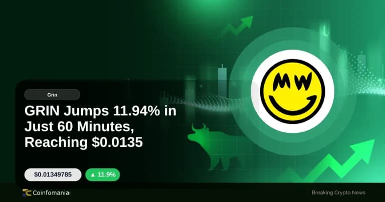GRIN Jumps 11.94% in Just 60 Minutes, Reaching $0.0135