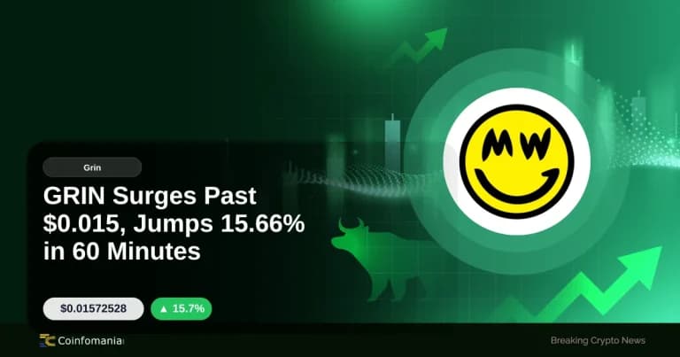 GRIN Surges Past $0.015, Jumps 15.66% in 60 Minutes