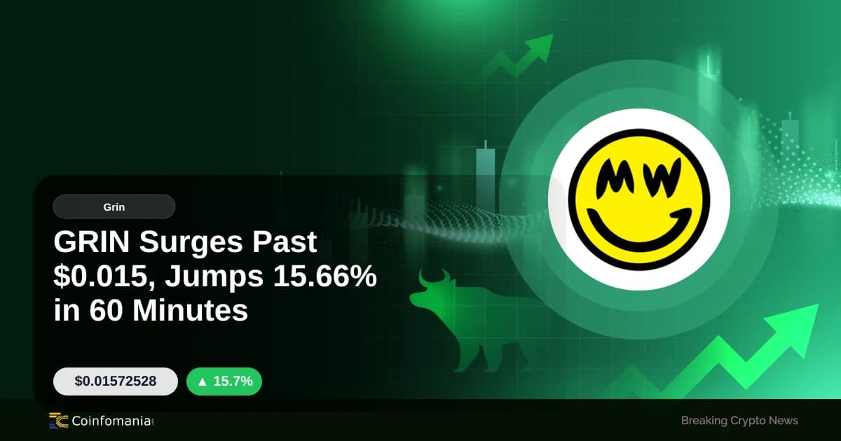 GRIN Surges Past $0.015, Jumps 15.66% in 60 Minutes