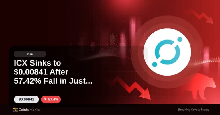 ICX Sinks to $0.00841 After 57.42% Fall in Just Half an Hour