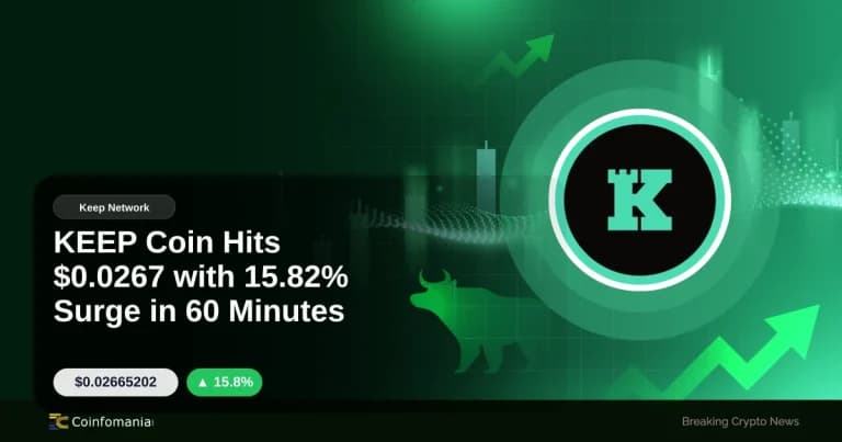 KEEP Coin Hits $0.0267 with 15.82% Surge in 60 Minutes