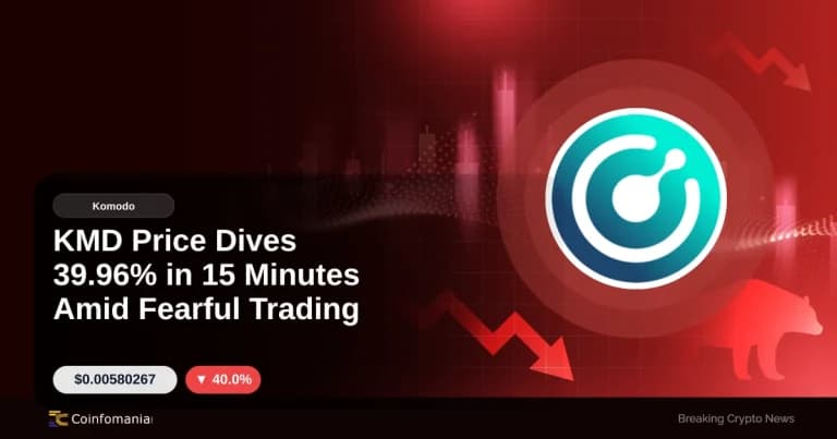 KMD Price Dives 39.96% in 15 Minutes Amid Fearful Trading