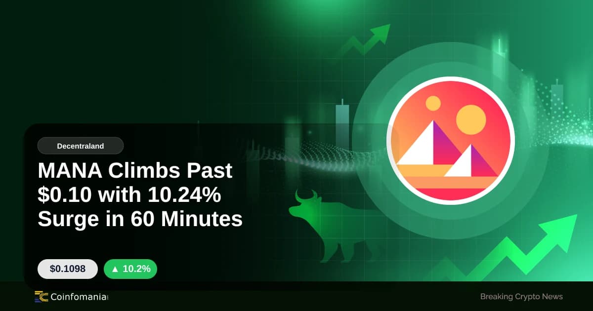 MANA Climbs Past $0.10 with 10.24% Surge in 60 Minutes