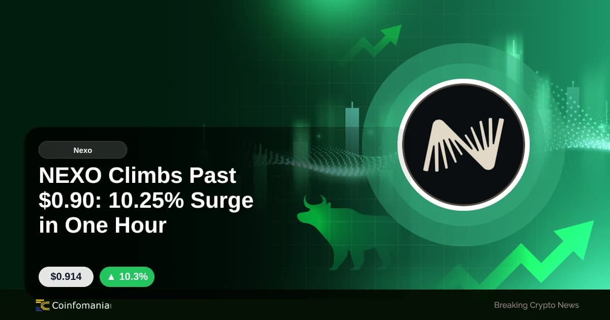 NEXO Climbs Past $0.90: 10.25% Surge in One Hour