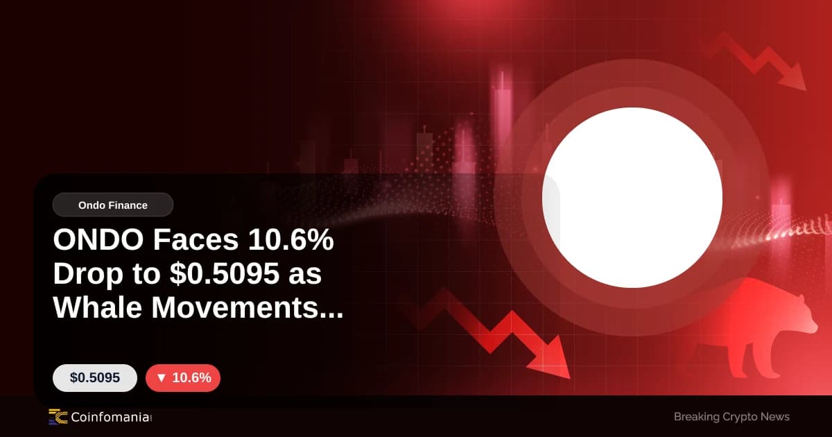 ONDO Faces 10.6% Drop to $0.5095 as Whale Movements Shift