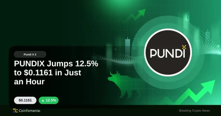 PUNDIX Jumps 12.5% to $0.1161 in Just an Hour