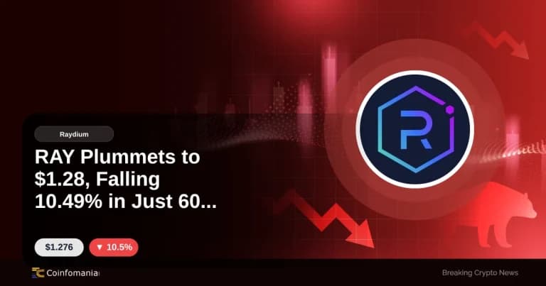 RAY Plummets to $1.28, Falling 10.49% in Just 60 Minutes