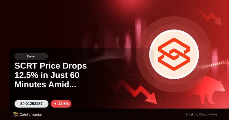 SCRT Price Drops 12.5% in Just 60 Minutes Amid Sell-Off