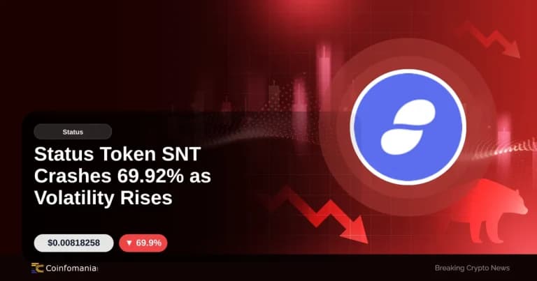 Status Token SNT Crashes 69.92% as Volatility Rises