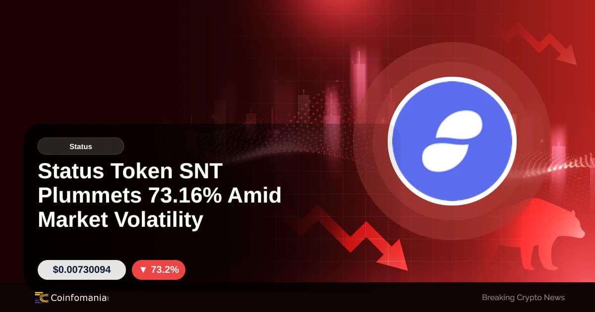 Status Token SNT Plummets 73.16% Amid Market Volatility