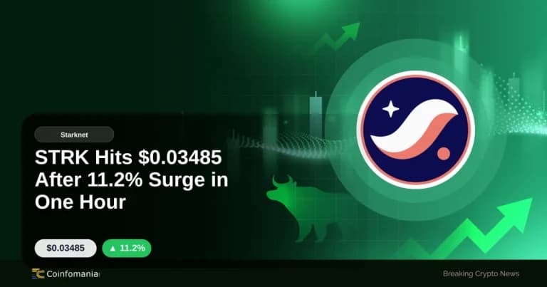 STRK Hits $0.03485 After 11.2% Surge in One Hour