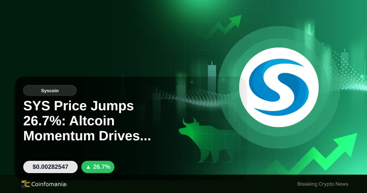 SYS Price Jumps 26.7%: Altcoin Momentum Drives Surge