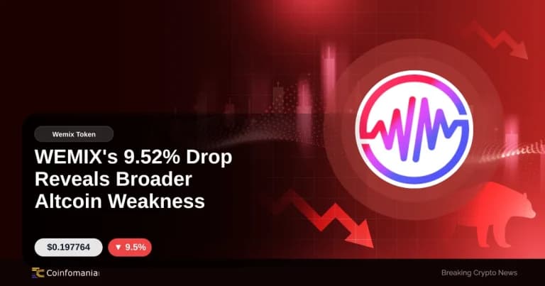 WEMIX’s 9.52% Drop Reveals Broader Altcoin Weakness