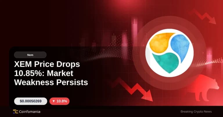 XEM Price Drops 10.85%: Market Weakness Persists